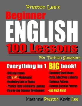 portada Preston Lee's Beginner English 100 Lessons For Turkish Speakers (en Inglés)