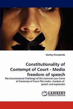portada constitutionality of contempt of court - media freedom of speech (en Inglés)