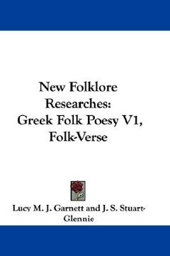 portada new folklore researches: greek folk poesy v1, folk-verse (in English)