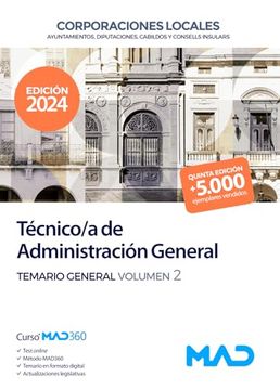 portada Tecnico/A de Administracion General de Ayuntamientos, Diputaciones y Otras Corporaciones Locales. Temario General Volumen 2 (in Spanish)