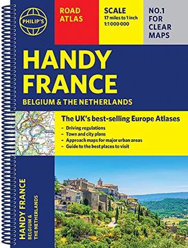 portada Philip'S Handy Road Atlas France, Belgium and the Netherlands: Spiral a5 (Philip'S Road Atlases) (en Inglés)