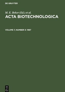 portada Acta Biotechnologica, Volume 7, Number 3, Acta Biotechnologica (1987) (en Inglés)