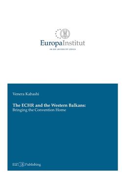 portada The ECHR and the Western Balkans: Bringing the Convention Home
