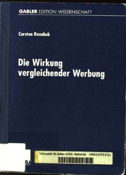 portada Die Wirkung Vergleichender Werbung. Gabler Edition Wissenschaft (en Alemán)