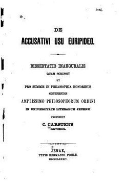 portada De accusativi usu Euripideo, Dissertatio inauguralis (in Latin)