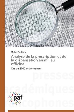 portada Analyse de la prescription et de la dispensation en milieu officinal