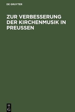 portada Zur Verbesserung der Kirchenmusik in Preußen (in German)