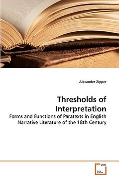 portada thresholds of interpretation (en Inglés)
