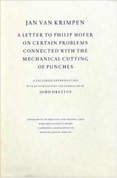 portada A Letter to Philip Hofer on Certain Problems Connected With the Mechanical Cutting of Punches (Houghton Library Publications) (en Inglés)