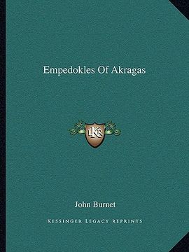 portada empedokles of akragas (en Inglés)
