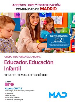 portada Educador Infantil Grupo iii de la Comunidad de Madrid (Accesos Libre y Estabilización). Test del Temario Específico