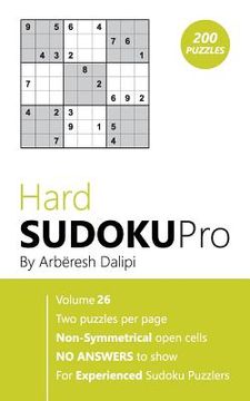 portada Hard Sudoku Pro: Book for Experienced Puzzlers (200 puzzles) Vol. 26 (in English)