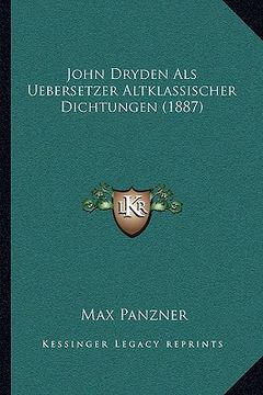portada john dryden als uebersetzer altklassischer dichtungen (1887) (en Inglés)