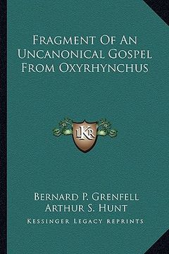 portada fragment of an uncanonical gospel from oxyrhynchus