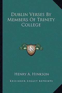 portada dublin verses by members of trinity college (en Inglés)