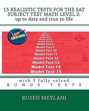 portada 15 realistic tests for the sat subject test math level 2: up to date and true to life