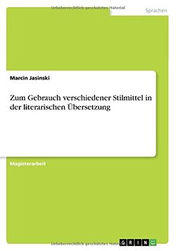 portada Zum Gebrauch Verschiedener Stilmittel in Der Literarischen Ubersetzung (German Edition)