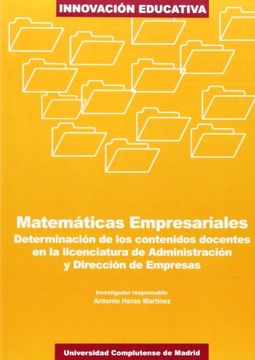 portada Matemáticas empresariales (Innovación educativa)