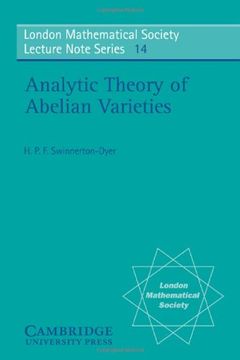 portada Analytic Theory of Abelian Varieties Paperback: 0 (London Mathematical Society Lecture Note Series) (en Inglés)