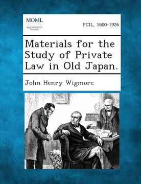 portada Materials for the Study of Private Law in Old Japan. (in English)