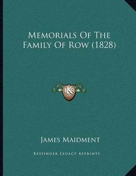 portada memorials of the family of row (1828) (en Inglés)