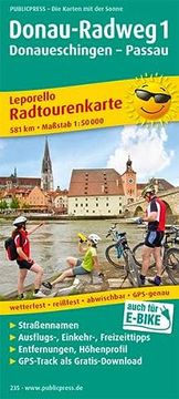 portada Radwanderkarte Donau-Radweg 1, Donaueschingen - Passau: Mit Ausflugszielen, Einkehr- & Freizeittipps (in German)