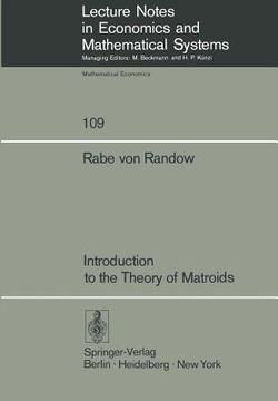 portada introduction to the theory of matroids (en Inglés)