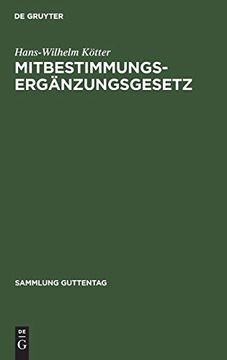 portada Mitbestimmungs-Ergänzungsgesetz (en Alemán)