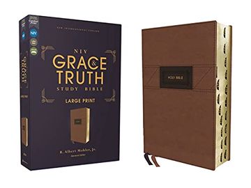 portada The Grace and Truth Study Bible: New International Version, Brown, Leathersoft, red Letter, Comfort Print (en Inglés)