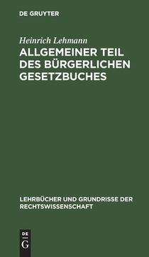 portada Allgemeiner Teil des Bürgerlichen Gesetzbuches (en Alemán)