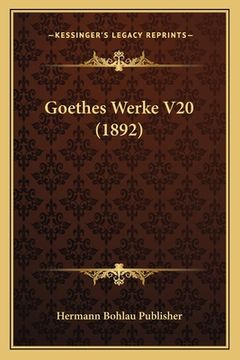portada Goethes Werke V20 (1892) (in German)