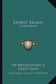 portada ernest renan: in memoriam (en Inglés)