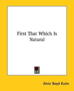 portada first that which is natural