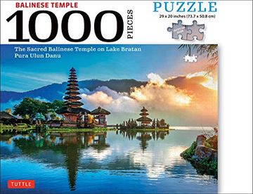 portada Balinese Temple Jigsaw Puzzle - 1,000 Pieces: The Sacred Balinese Temple on Lake Bratan, Pura Ulun Danu (Finished Size 29 in. X 20 In. ) 