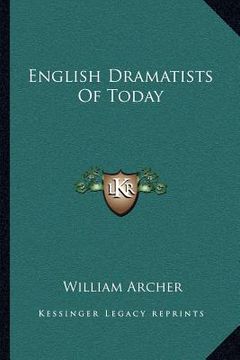 portada english dramatists of today (en Inglés)