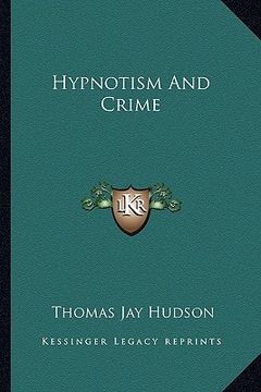 portada hypnotism and crime (en Inglés)