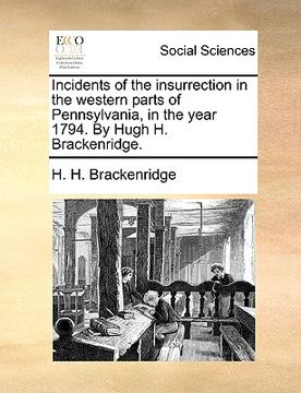 portada incidents of the insurrection in the western parts of pennsylvania, in the year 1794. by hugh h. brackenridge. (en Inglés)