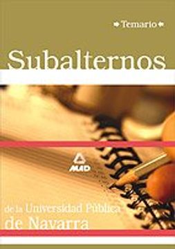 portada Subalternos de la universidad publica de navarra. Temario