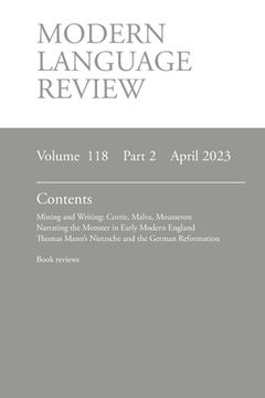 portada Modern Language Review (118: 2) April 2023 (in English)