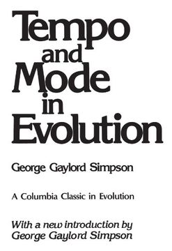 portada Tempo and Mode in Evolution (The Columbia Classics in Evolution) (en Inglés)