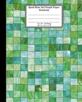 portada Quad Rule 5x5 Graph Paper Notebook. 8 X 10. 120 Pages. Geometric Shapes Cover: Shiny Grid Squares Tiles Design Pattern Cover. Square Grid Paper, Graph (en Inglés)