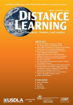 portada Distance Learning Volume 13, Issue 2, 2016 (en Inglés)