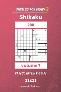 portada Puzzles for Brain - Shikaku 200 Easy to Medium 11X11 Vol. 7 (Volume 7) (en Inglés)