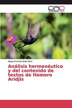 portada Análisis Hermenéutico y del Contenido de Textos de Homero Aridjis