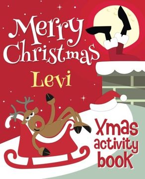 portada Merry Christmas Levi - Xmas Activity Book: (Personalized Children's Activity Book)