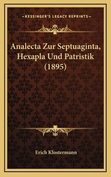 portada Analecta Zur Septuaginta, Hexapla Und Patristik (1895) (in German)