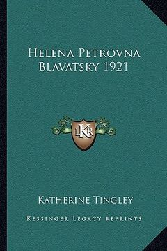 portada helena petrovna blavatsky 1921
