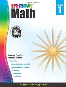 portada Spectrum Math Workbook, Grade 1 (en Inglés)
