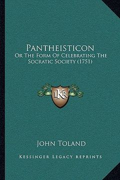 portada pantheisticon: or the form of celebrating the socratic society (1751) (en Inglés)