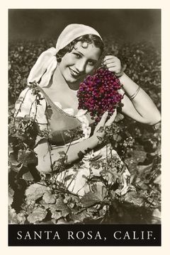 portada Vintage Journal Santa Rosa, California, Woman with Grapes (en Inglés)